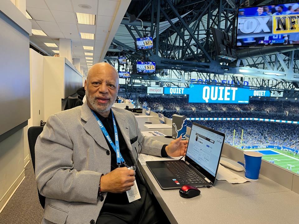 Leland Stein In Ford Field Press Box.