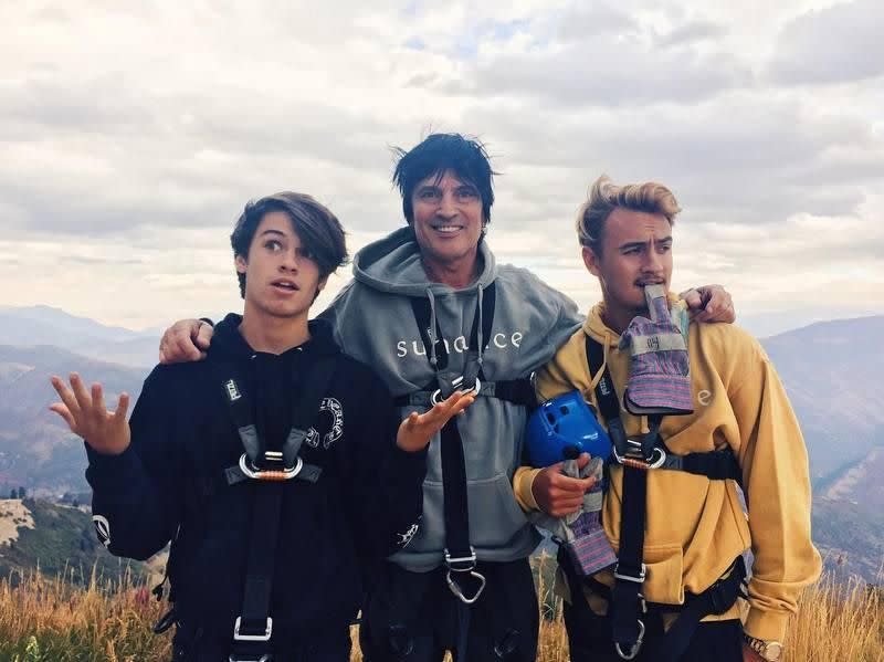 Tommy Lee and two sons. Source: brandonthomaslee/Instagram