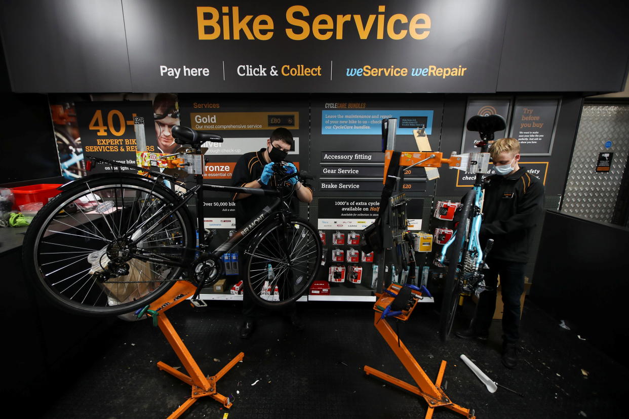 The availability of adult mechanical bikes was particularly low, Halfords said in a trading update. Photo: Molly Darlington/Reuters 