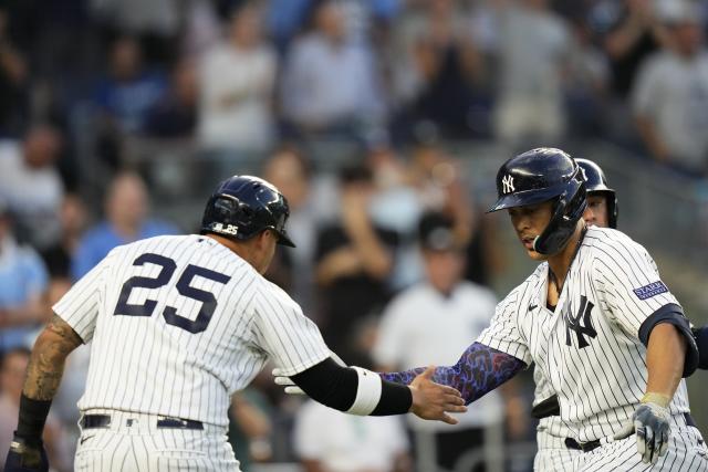 LeMahieu and Stanton homer as the Yankees beat the Royals 5-2. Cole strikes  out 10