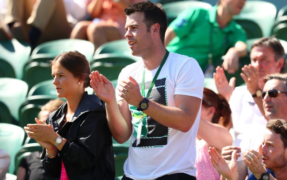 Nick Cavaday applauds Aljaz Bedene of Great Britain