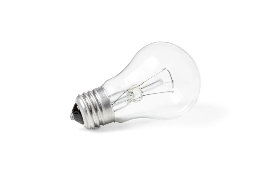 The original incandescent bulb throws light when the metal filament, made of tungsten, is heated. 