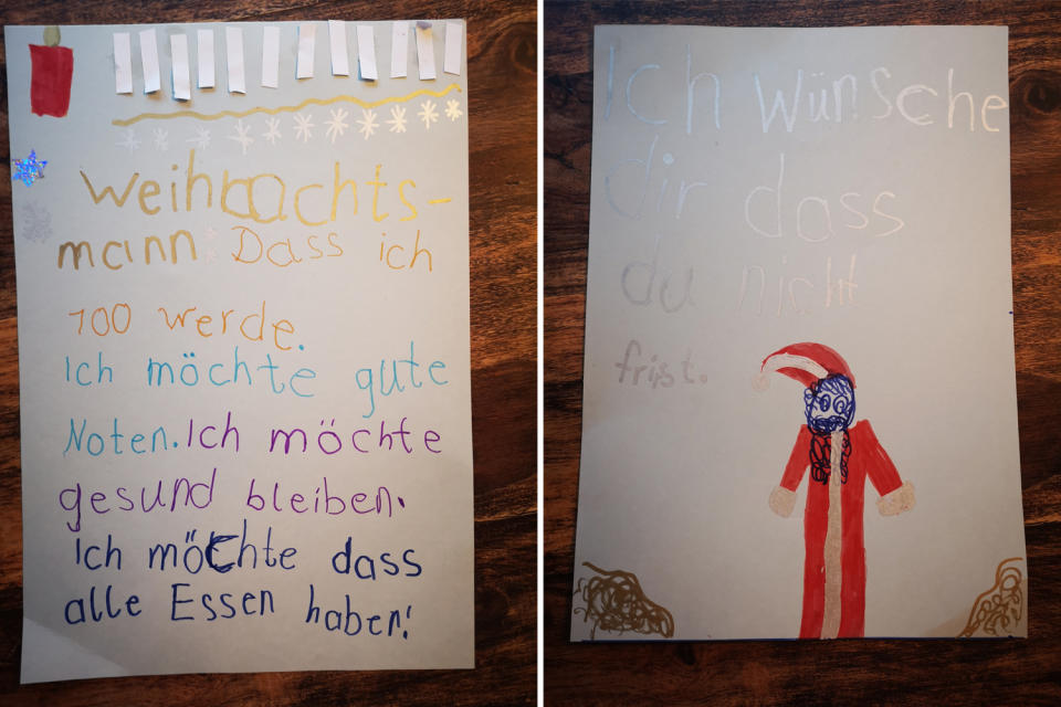 Beide Kinder möchten 100 Jahre alt werden und gute Noten schreiben. (Bilder: Hannah Klaiber)