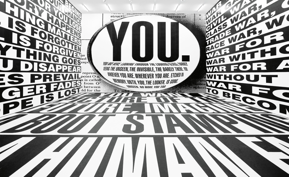 At look at “Barbara Kruger: Thinking of You. I Mean Me. I Mean You.” at LACMA. - Credit: Courtesy of LACMA