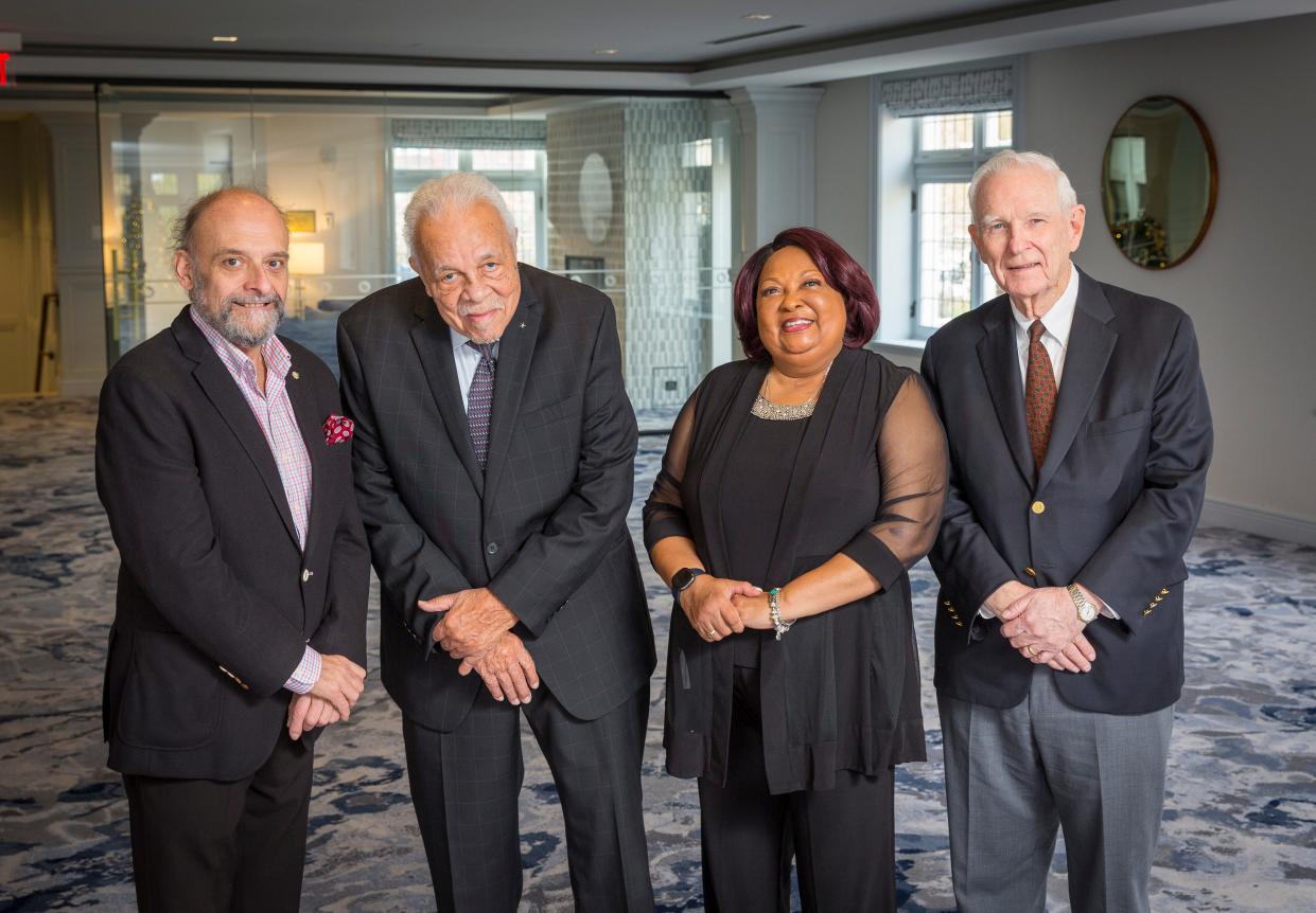 The 2021 class of Great Living Cincinnatians, from left: Jean-Robert de Cavel, Dr, Charles O. Dillard, Donna Jones Baker and Roger Howe.