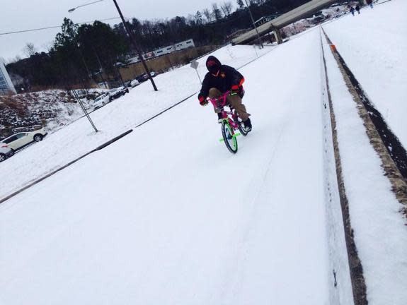 People in Birmingham, Ala., made it home any way they could after a winter storm paralyzed the city on Tuesday.