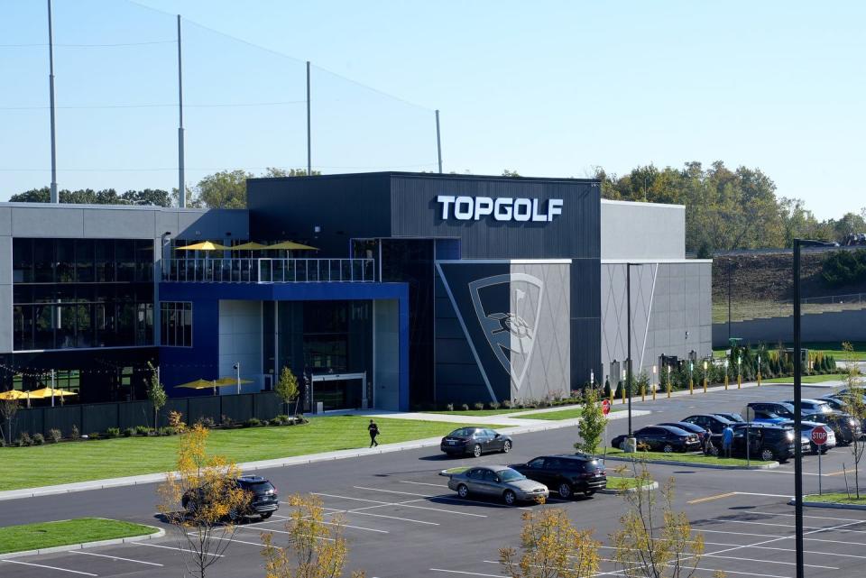 Exterior of Topgolf in Cranston. Photographed on Oct 5, 2023.