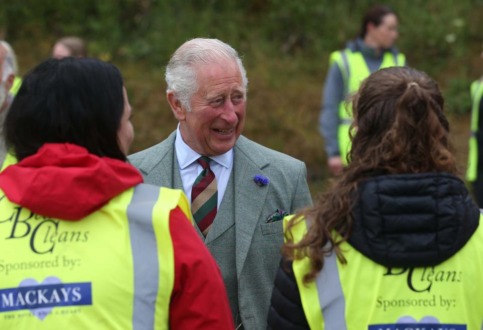 Charles had a joke about some of the items found on the beach (Paul Campbell/PA) (PA Wire)