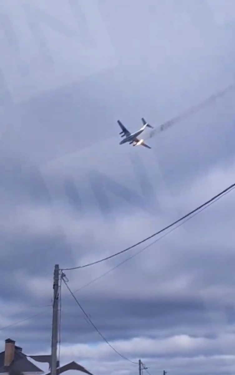 Russian military plane on fire