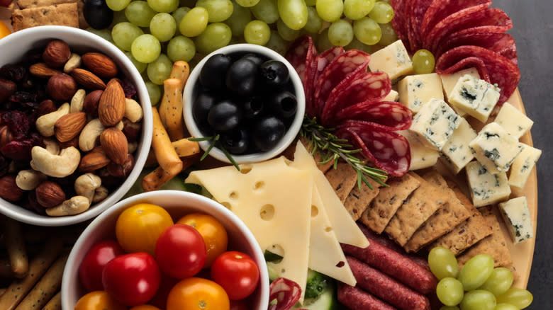  charcuterie on a dark background