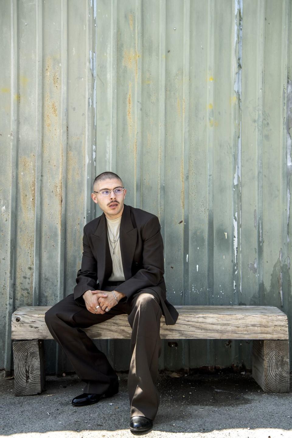 Portrait of fashion stylist Marcus Correa at Tlaloc Studios on Friday, July 29, 2022 in Los Angeles, CA.