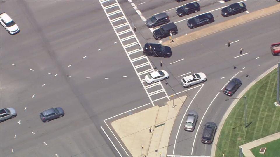 Chopper 9 Skyzoom captured the moment a driver, who was the subject of a police pursuit, crashed and stole another car -- the second Channel 9 saw.