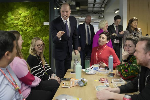 <p>Kin Cheung - WPA Pool/Getty Images</p> Prince William visits the British Red Cross on Feb. 20, 2024