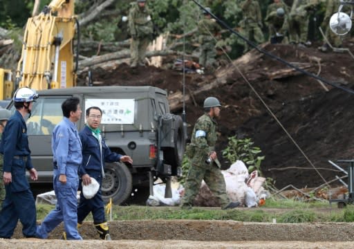 Japanese Prime Minister Shinzo Abe visited hard-hit Atsuma, a small rural town which has seen most of the deaths caused by the quake
