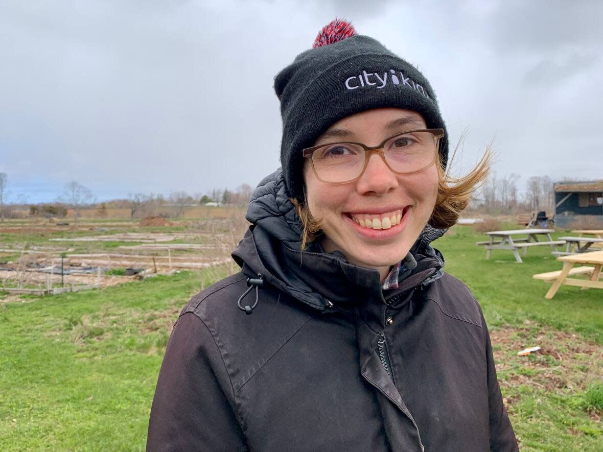 Legacy Garden manager Leah Collett says they are planning to create more raised beds for people with mobility issues.  (Maggie Brown/CBC - image credit)