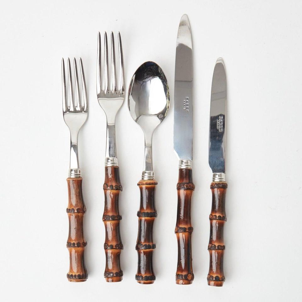 <p><a href="https://www.mrsalice.com/collections/the-alpine-tablescape-2023/products/burnt-bamboo-cutlery-5-piece" rel="nofollow noopener" target="_blank" data-ylk="slk:Shop Now;elm:context_link;itc:0;sec:content-canvas" class="link ">Shop Now</a></p><p>Burnt Bamboo Cutlery </p><p>mrsalice.com</p><p>$119.00</p>