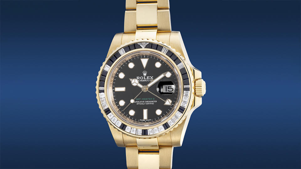 Rolex Ref. 116748SA GMT-Master II in yellow gold. Estimate: ,000 to ,500. - Credit: Phillips