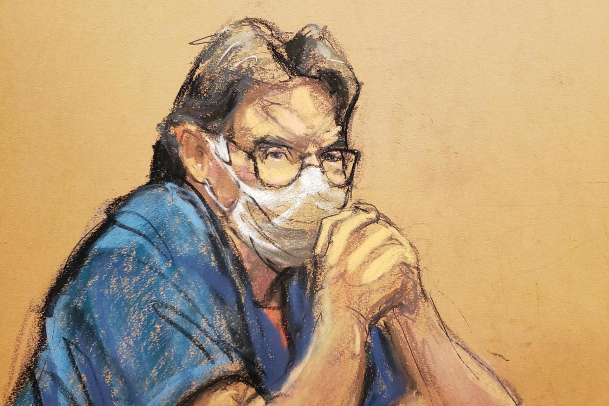 NXIVM cult leader Keith Raniere looks on during his sentencing hearing, in this coutroom sketch: REUTERS