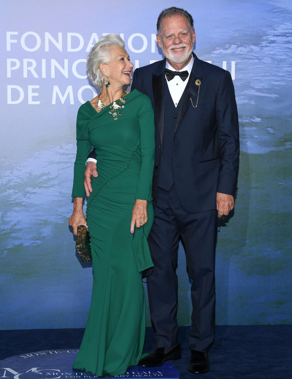 <p>Helen Mirren lovingly looks at husband Taylor Hackford on the Monte-Carlo Gala for Planetary Health arrivals carpet on Thursday in Monte-Carlo, Monaco.</p>