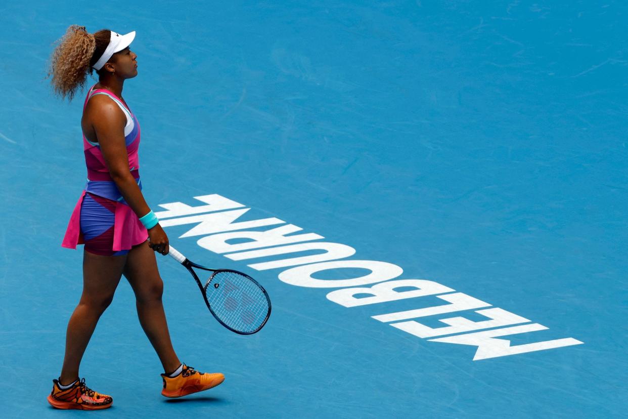 Naomi Osaka competes at the Australian Open.