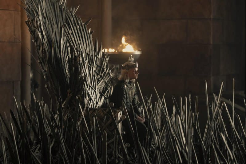 Aegon (Tom Glynn-Carney) sits on the iron throne through subterfuge. Photo courtesy of HBO