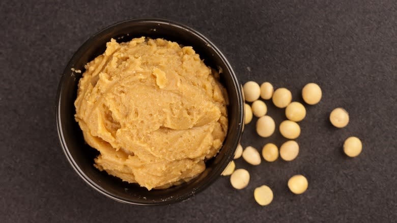 Bowl of miso paste