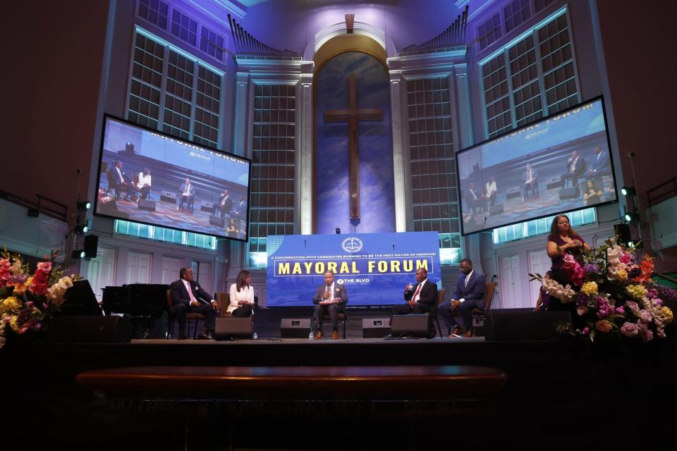 Mississippi Boulevard Christian Church hosts a Memphis mayoral forumon July 22, 2023, in partnership with 100 Black Men of Memphis, Black Clergy Collaborative of Memphis and the Ben F. Jones Chapter of the National Bar.