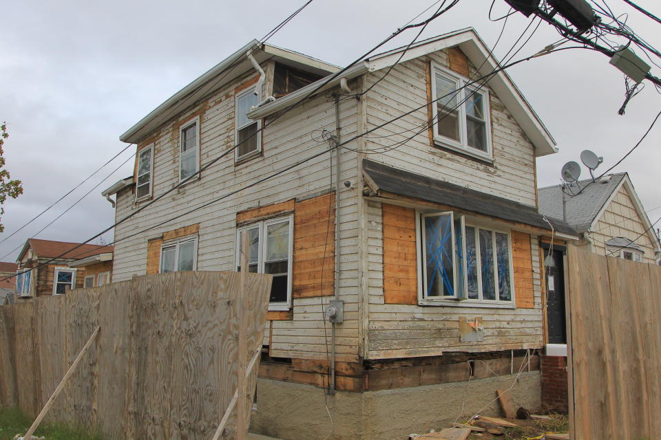 A house under repair in the Ocean Breeze section of Staten Island