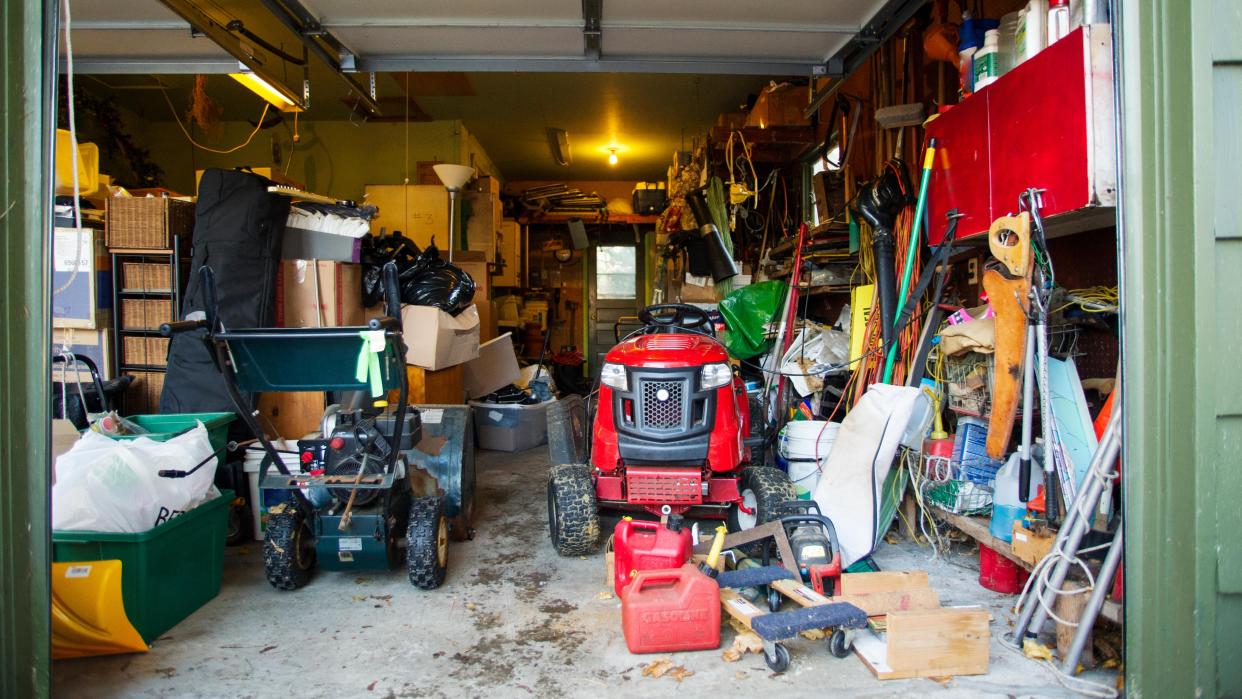  Lawn mower in storage. 