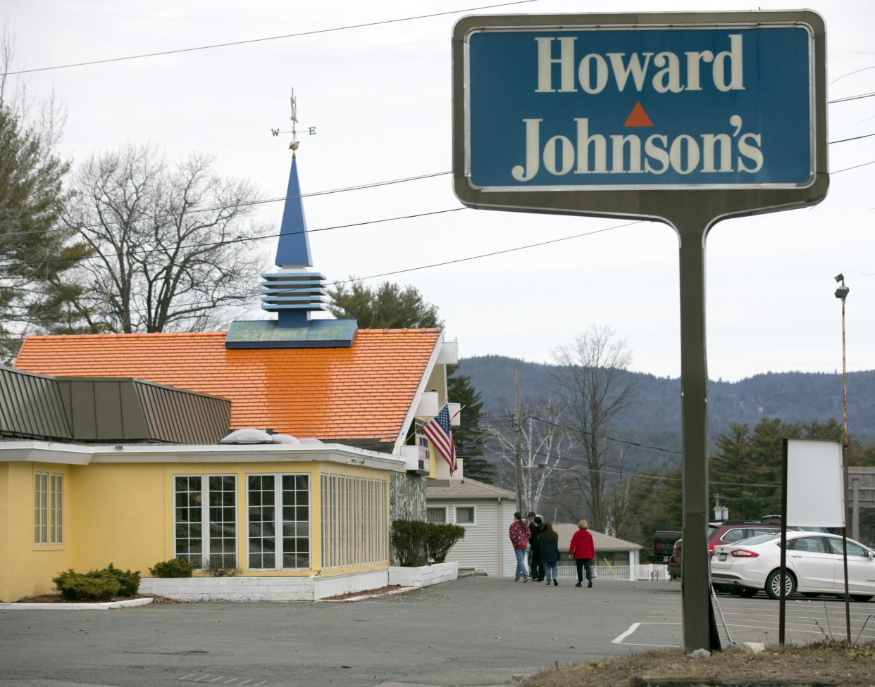 In this April 8, 2015, file photo, customers walk into Howard Johnson's Restaurant in Lake George, N.Y.