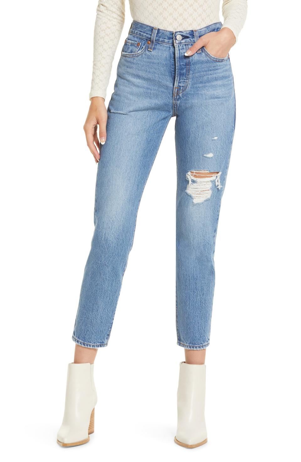 <p><strong>Levi's</strong></p><p>nordstrom.com</p><p><strong>$98.00</strong></p><p><a href="https://go.redirectingat.com?id=74968X1596630&url=https%3A%2F%2Fwww.nordstrom.com%2Fs%2Flevis-wedgie-icon-ripped-high-waist-ankle-slim-jeans-athens-asleep%2F5845243&sref=https%3A%2F%2Fwww.seventeen.com%2Ffashion%2Fceleb-fashion%2Fg33393411%2Fzendaya-coleman-outfits%2F" rel="nofollow noopener" target="_blank" data-ylk="slk:Shop Now;elm:context_link;itc:0;sec:content-canvas" class="link ">Shop Now</a></p>