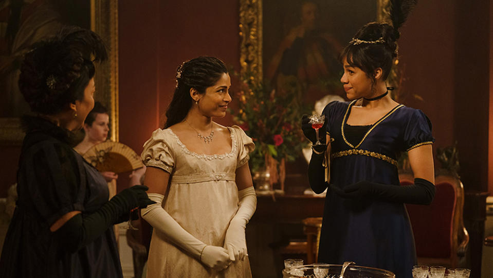 Freida Pinto as Selina Dalton and Zawe Ashton as Julia Thistlewaite