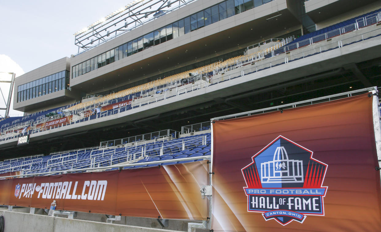 Tom Benson Hall of Fame Stadium will host another Hall of Fame Game on Thursday night. (AP Photo/Ron Schwane)