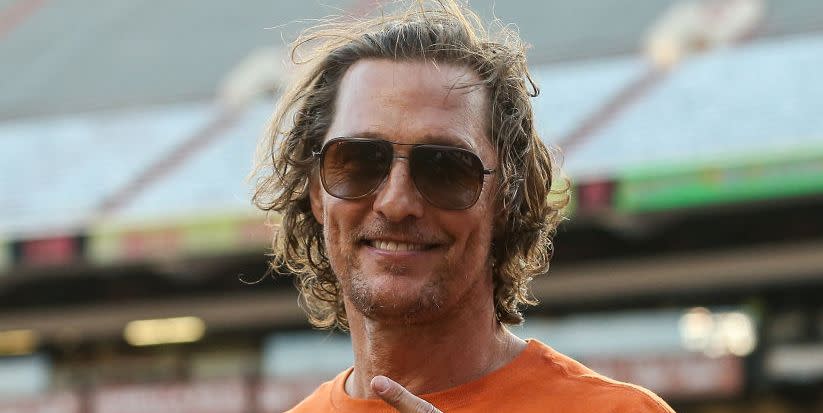 austin, texas april 23 actor matthew mcconaughey attends the orange white spring game at darrell k royal texas memorial stadium on april 23, 2022 in austin, texas photo by tim warnergetty images