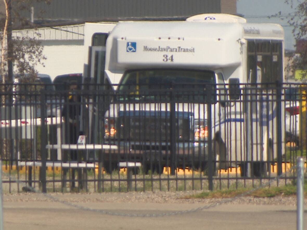 Moose Jaw police service says a paratransit customer died while being transferred at F. H. Wigmore Regional Hospital just after noon on Monday. (Richard Agecoutay/CBC - image credit)