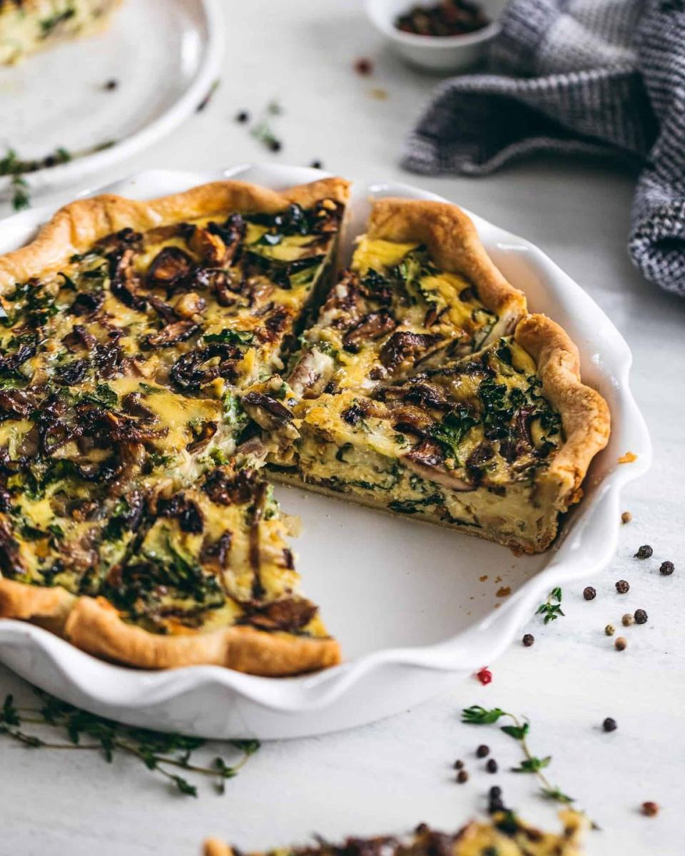 quiche recipes mushroom and kale quiche