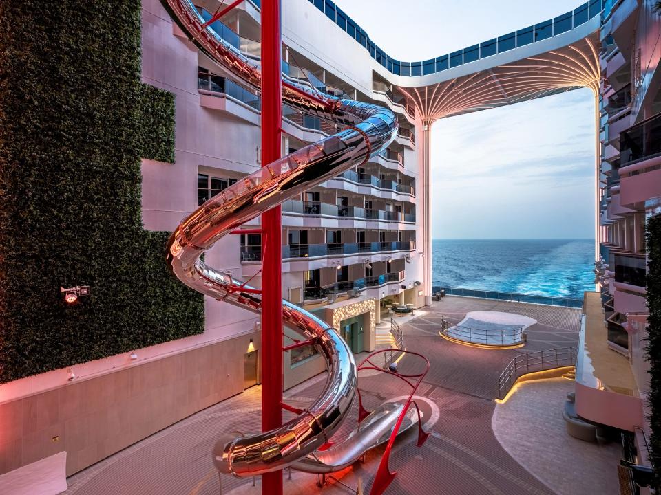 Famed slide on board the MSC Europa.