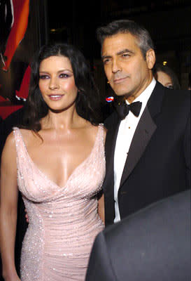 Catherine Zeta-Jones and George Clooney at the Hollywood premiere of Warner Bros. Ocean's Twelve