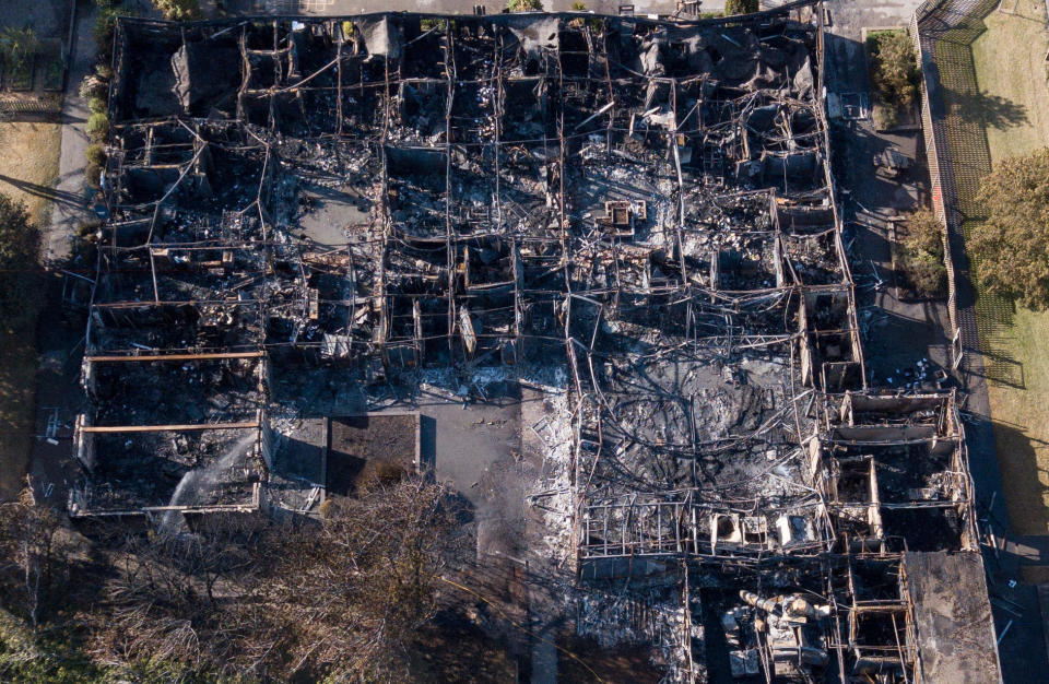 A Derbyshire Primary School was ravaged by fire just days before it was due to reopen from lockdown (SWNS)