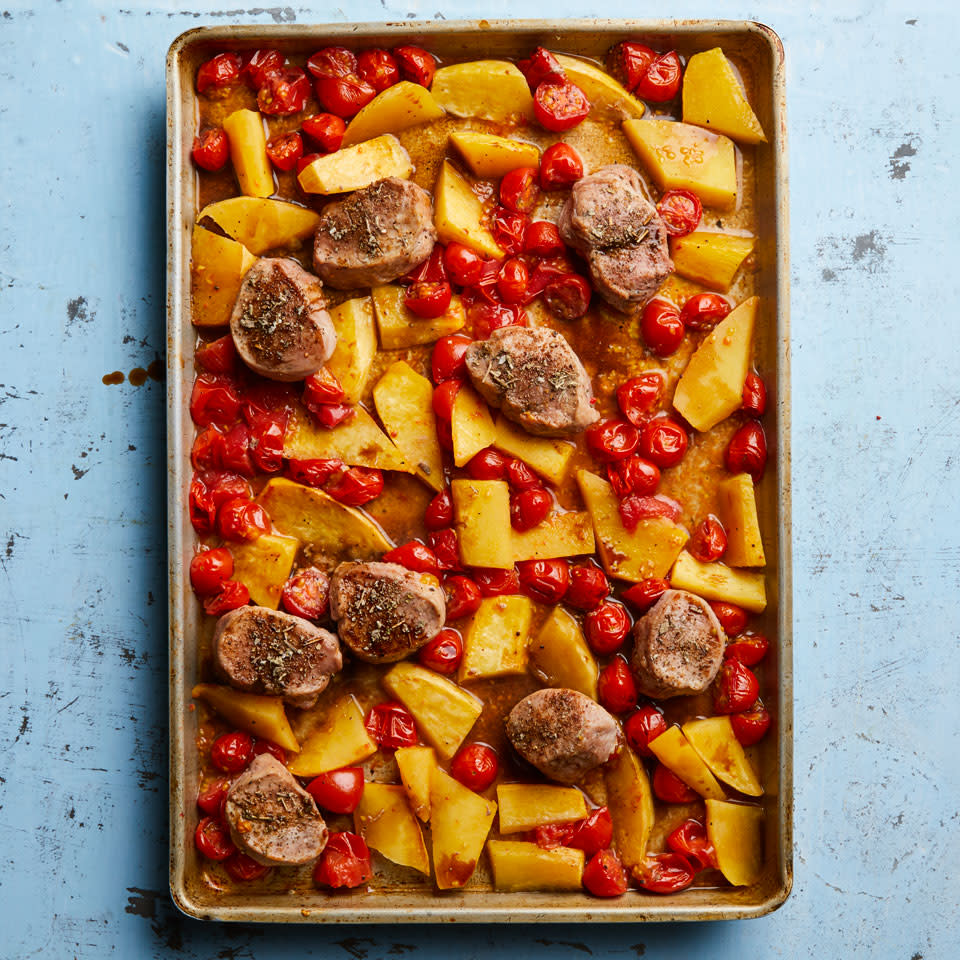 Sheet-Pan Pork & Cherry Tomatoes