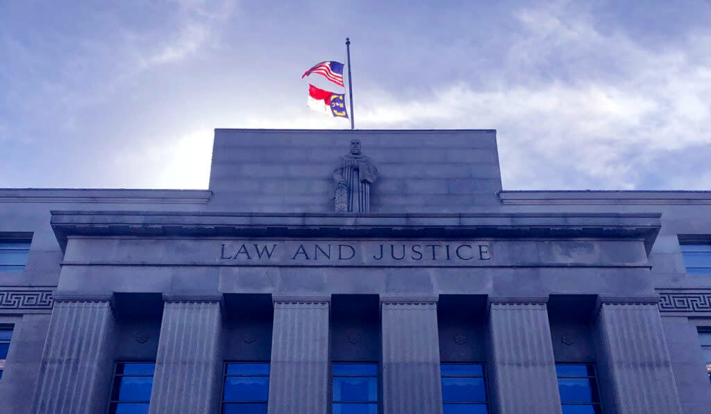 The front of the North Carolina Supreme Court building