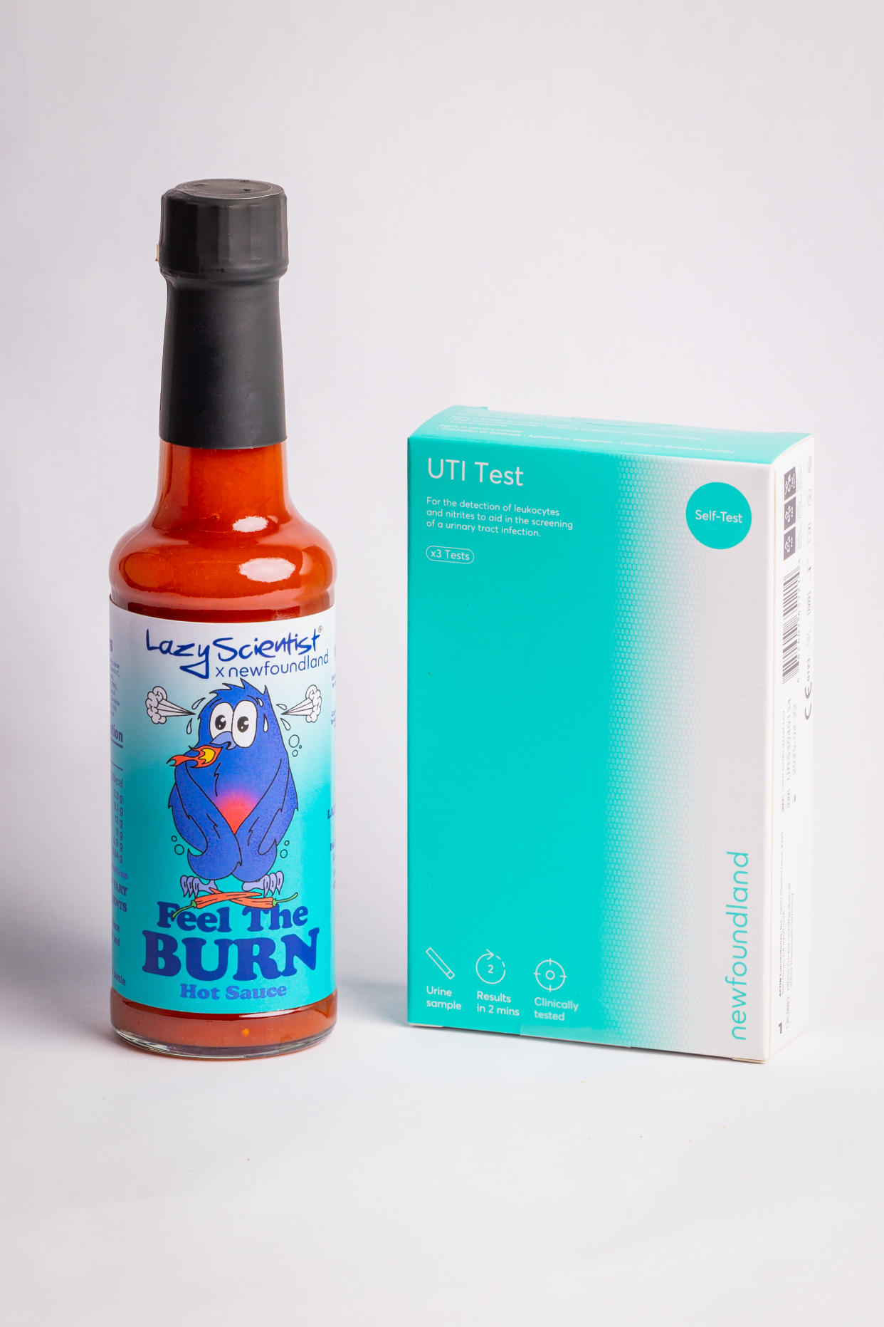Newfoundland Diagnostics has partnered with sauce creator Lazy Scientist to create a hot sauce that aims to help people who have never experienced a UTI before understand the pain it causes. (Newfoundland Diagnostics)