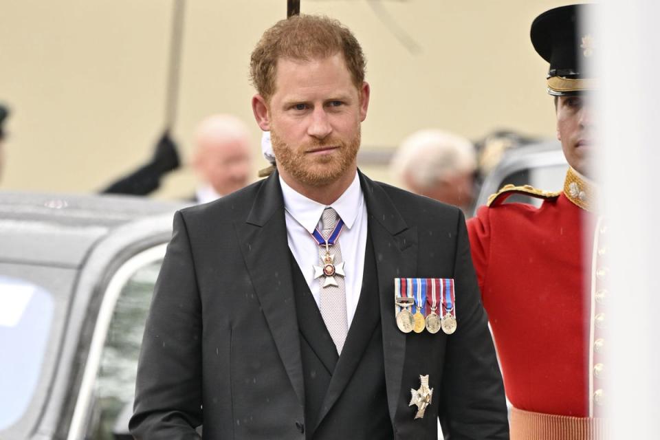 Prince Harry at the coronation (Andy Stenning/Daily Mirror/PA Wire) (PA Wire)