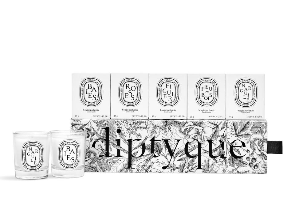 Diptyque Set of 5 Travel Size Limited Edition Scented Candles. Image via Nordstrom.