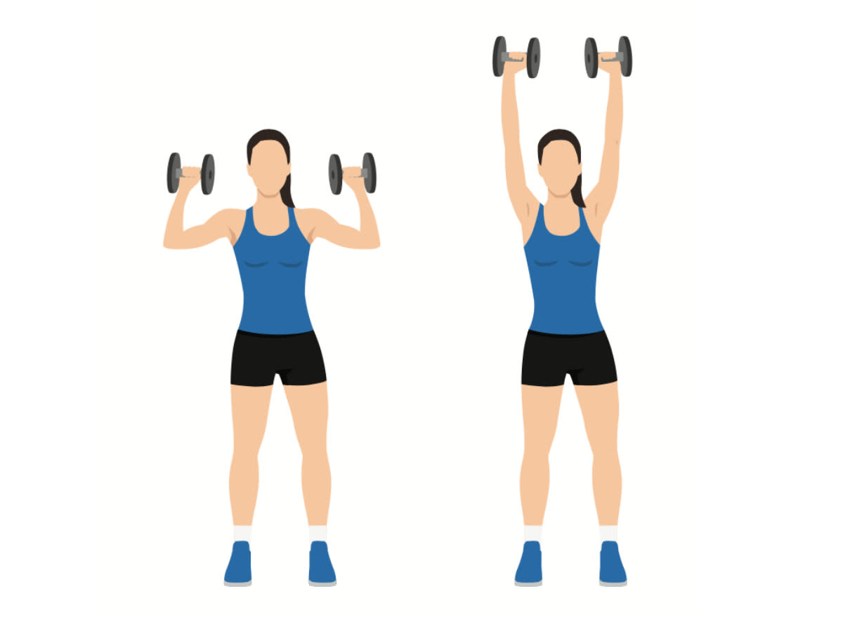 illustration of dumbbell shoulder press