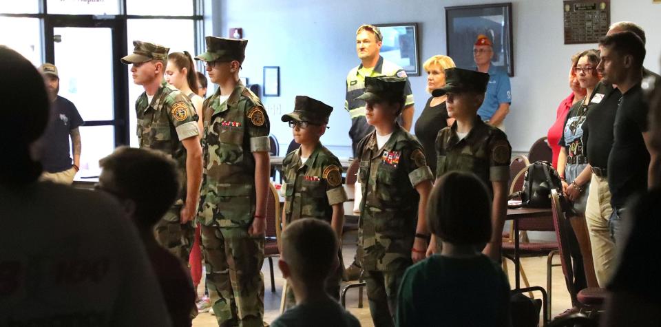 Members of the newly-formed Volusia Young Marines take the oath recently as the group gathered at VFW Post 3282 in Port Orange.