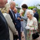 <p>Queen Elizabeth greets President Joe Biden and First Lady Dr. Jill Biden, along with the other leaders of the G-7 Summit, at a reception on June 11 at the Eden Project in South West England. </p> <p>For the first time in nearly two years, G7 leaders from Canada, France, Germany, Italy, Japan, the UK and the United States met over the weekend for three-day talks in Carbis Bay, Cornwall.</p>