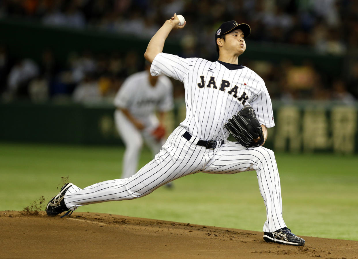 Shohei Ohtani has an idea of where he might play next season. (AP Photo/Toru Takahashi, File)