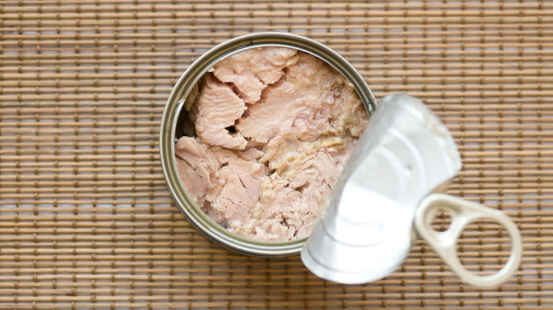 open can of tuna
