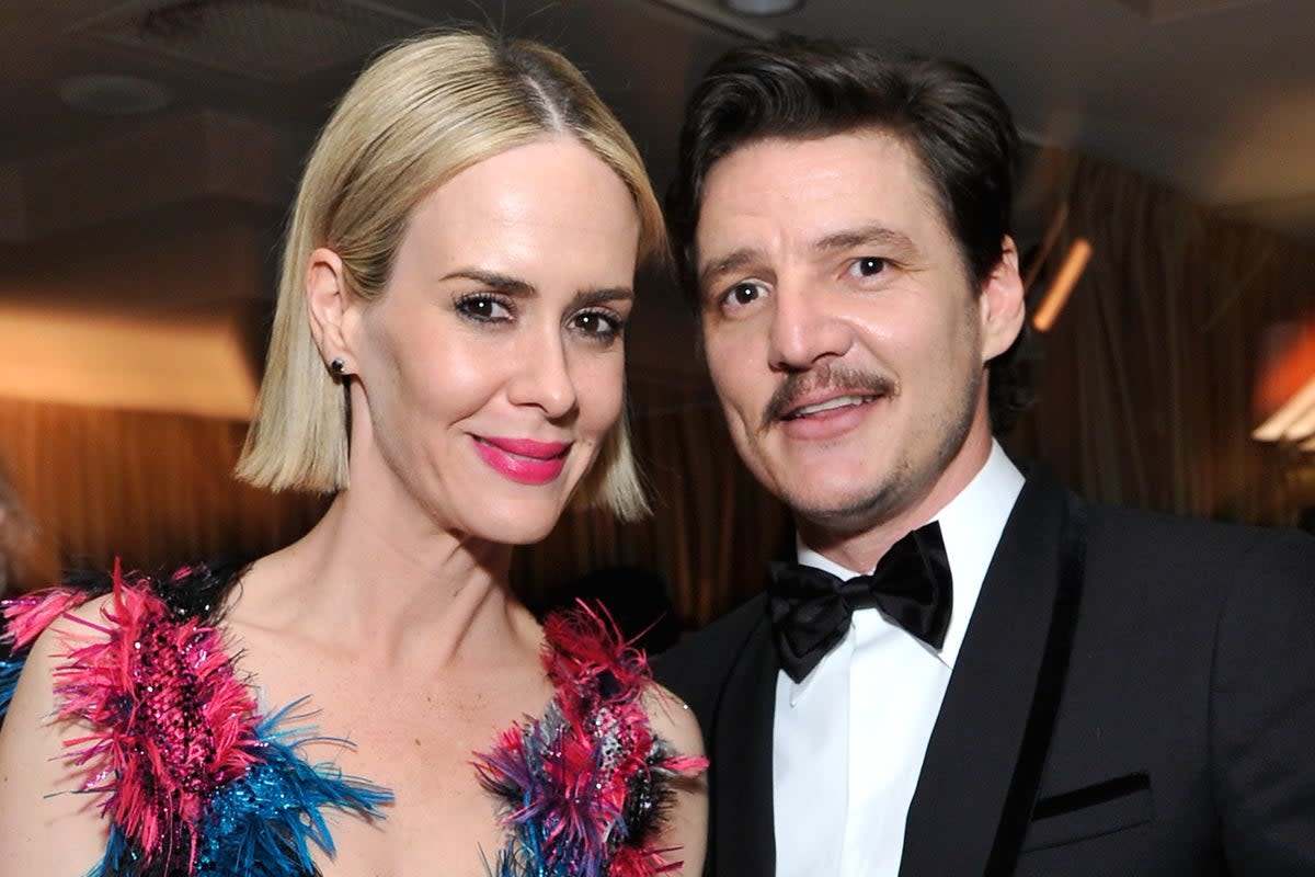 Pedro Pascal with his friend Sarah Paulson and  (Getty)